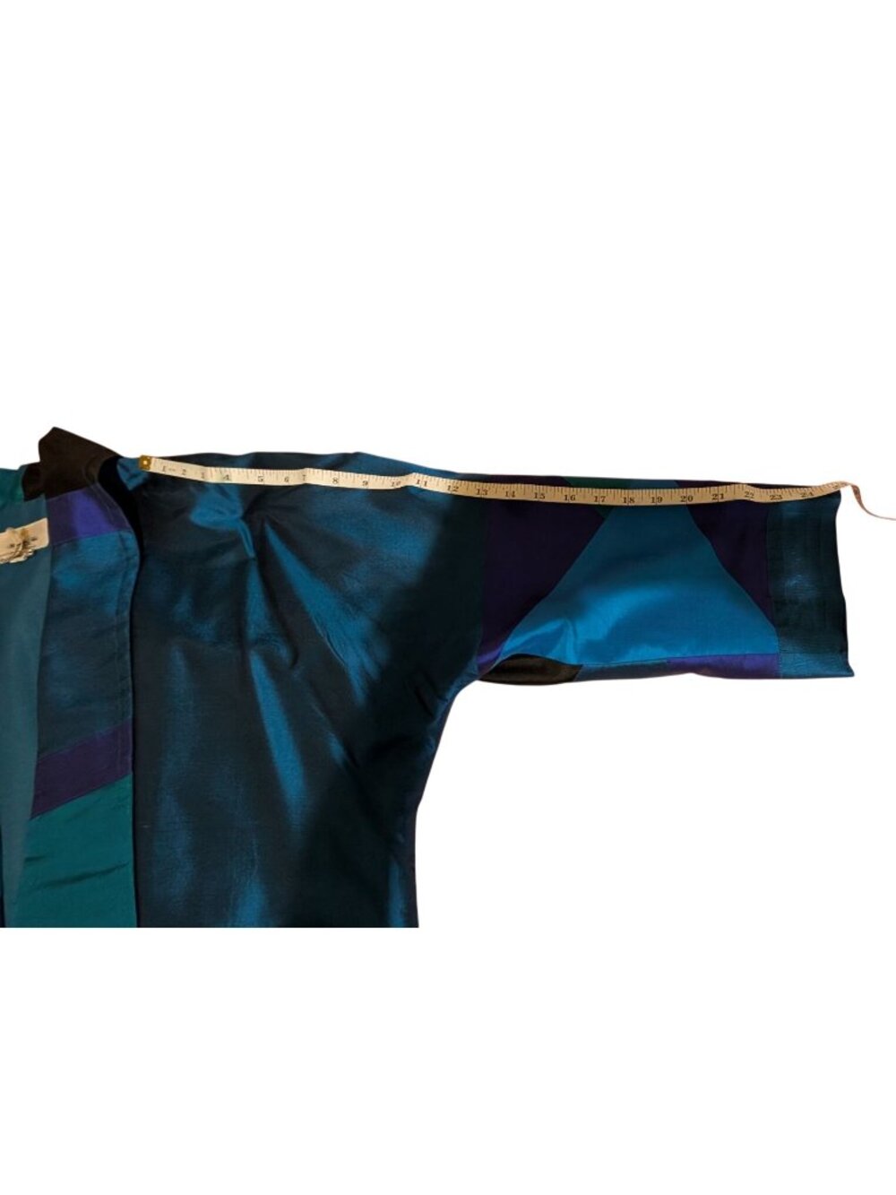 Wearable Art Jacket Thai Silk Patchwork Kimono Boho Lagenlook Oversized Medium - Picture 9 of 10